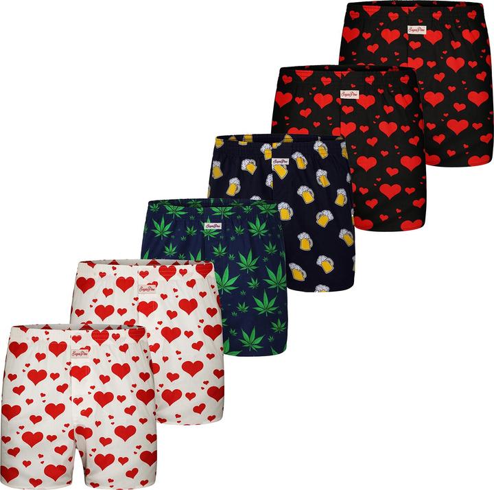 Actual product image Sugar Pine Boxer motif print mix (M, pack of 6)