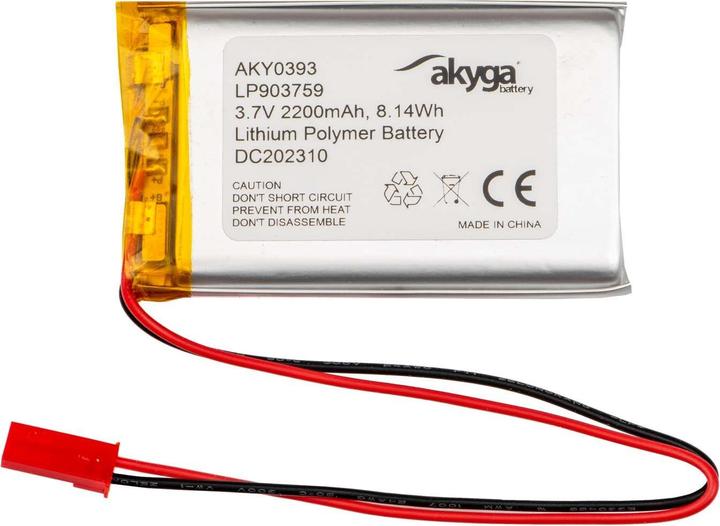 Image du produit Akyga LP903759 Akkupack x Spezial-Akku LiPo 3.7 V 2200 mAh (3.70 V, 2200 mAh)