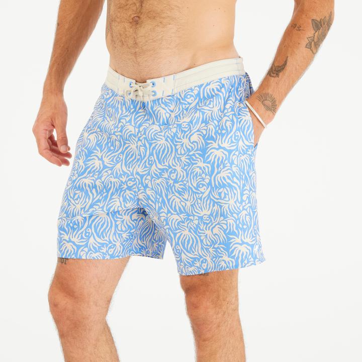 Immagine prodotto Olaian Pantaloncini da bagno da uomo Surf 100 lunghi 18" - Flora Blue (M)