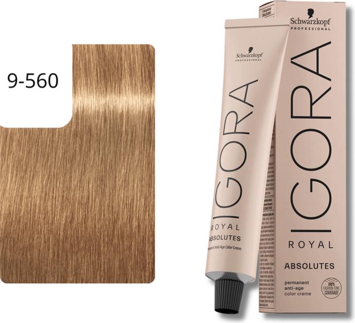 Produktbild Schwarzkopf Professional Igora Royal Absolutes Age Blend 9-560 Extra Hellblond Gold Schoko. (9-560 Extra Hellblond Gold Schoko Natur)