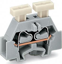 Actual product image Wago Spring clamp terminal, cage clamp terminal, 2 poles, 500V, 24A, 0.08... 2.5mm², grey