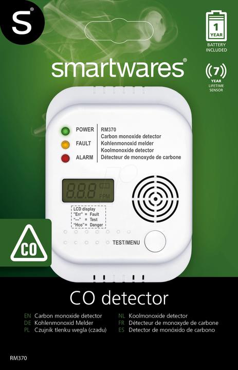 Produktbild Smartwares Gasmelder RM370 SW batteriebet