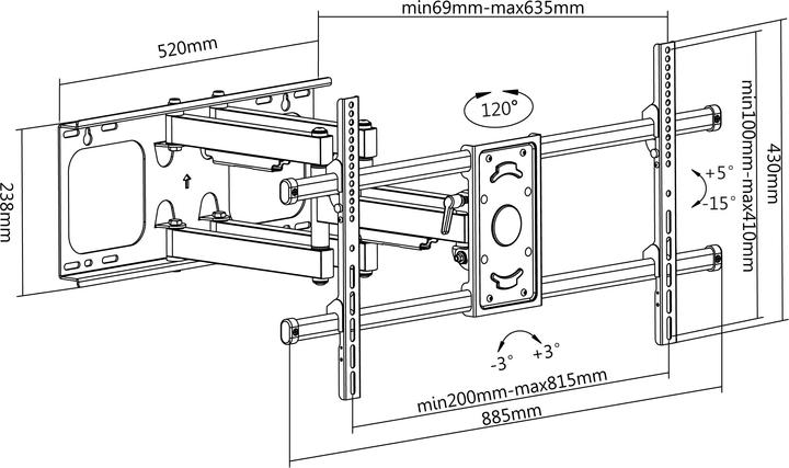 Produktbild equip TV Wall Mount Bracket (Wand, 90", 75 kg)