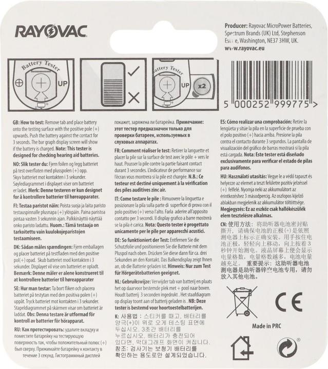 Produktbild Rayovac Batterietester für Hörgerätebatterien mit Batterieaufbewahrungsbox