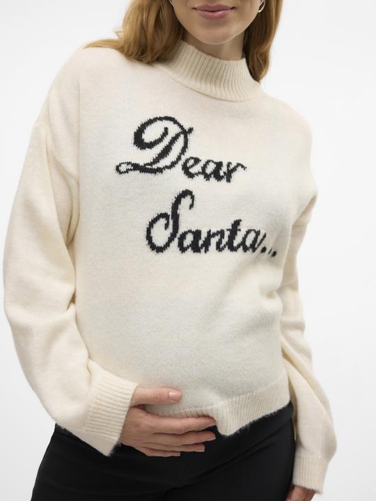 Produktbild Mamalicious Normal geschnitten Hoch geschlossen Gerippte Ärmelbündchen Raglan-Ärmel Tragetasche Strickpullover (L)