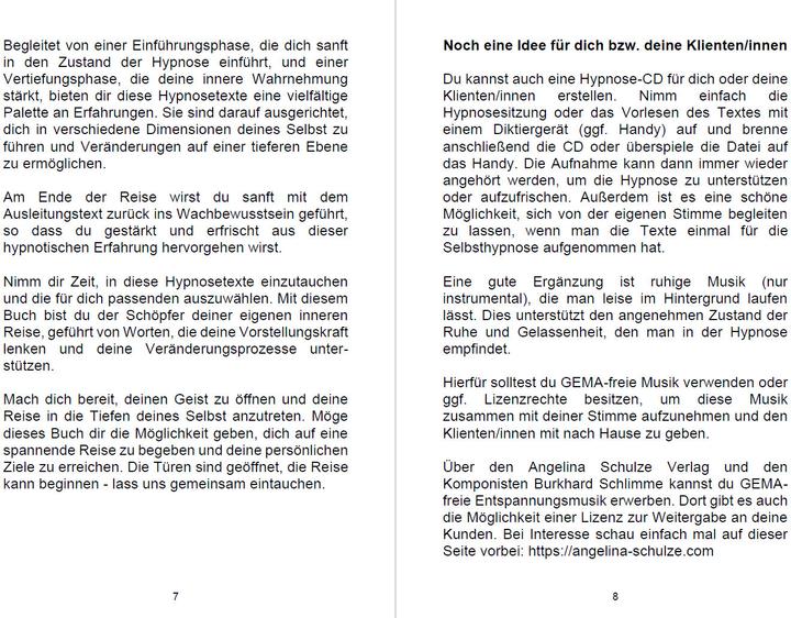 Image du produit Hypnosetexte zum Vorlesen und selber Zusammenstellen 6 (Allemand, Angelina Schulze, 2023)
