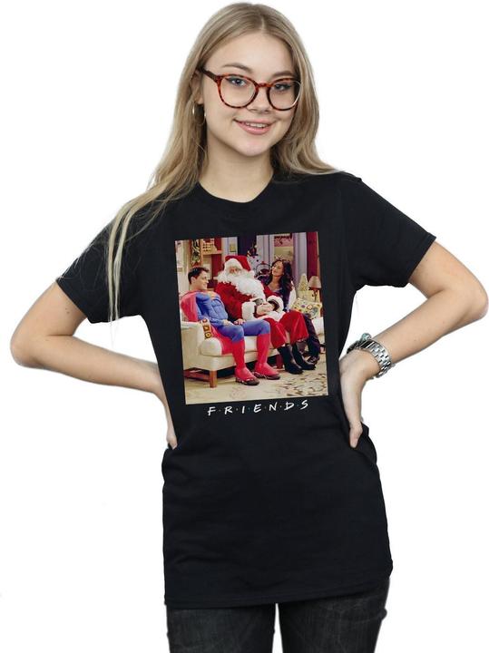 Actual product image Friends Womens/Ladies Superman And Santa Cotton Boyfriend T-Shirt (L)