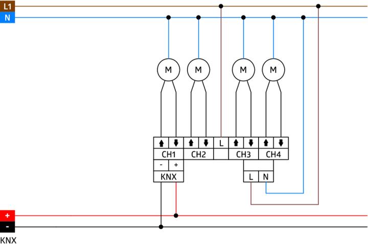 Produktbild BEG SBA4-230/10/H/KNX REG Reiheneinbau- (Rolladenaktor)