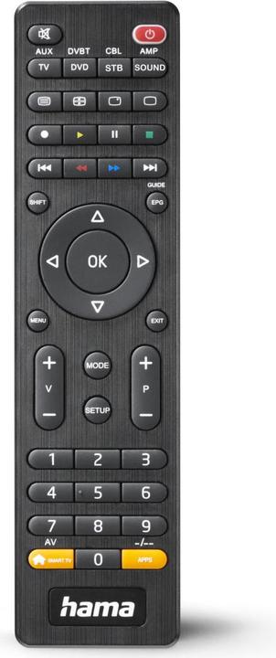 Hama Universal-Fernbedienung TV, Infrarot, für 8 Geräte, mit App-Taste (Universal Fernbedienung, Infrarot)