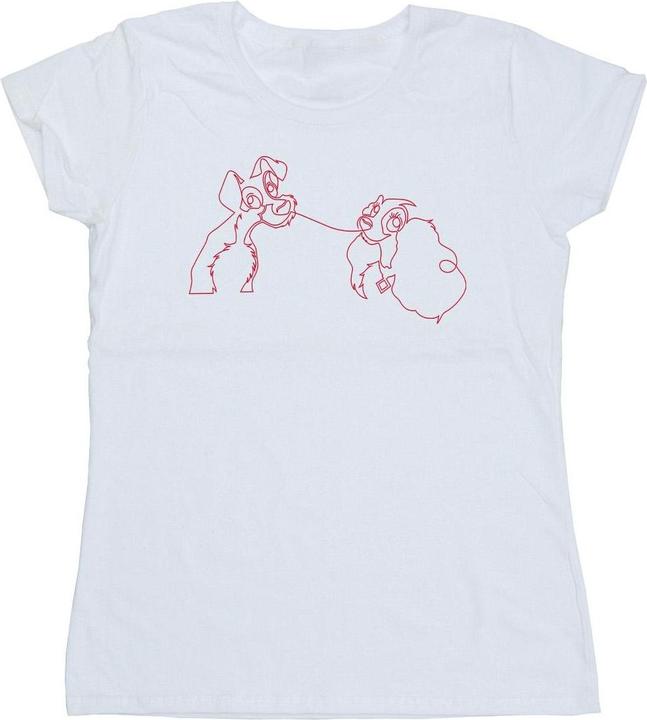 Image du produit Disney - T-shirt LADY AND THE TRAMP SPAGHETTI OUTLINE - Femme (XXL)