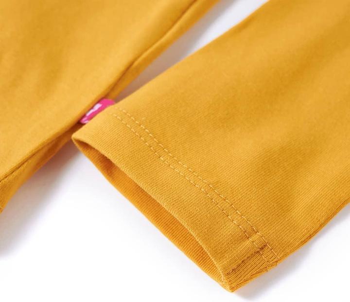 Immagine prodotto VidaXL Camicia da bambino a maniche lunghe ocra scuro 128,Materiale: 95 (128)