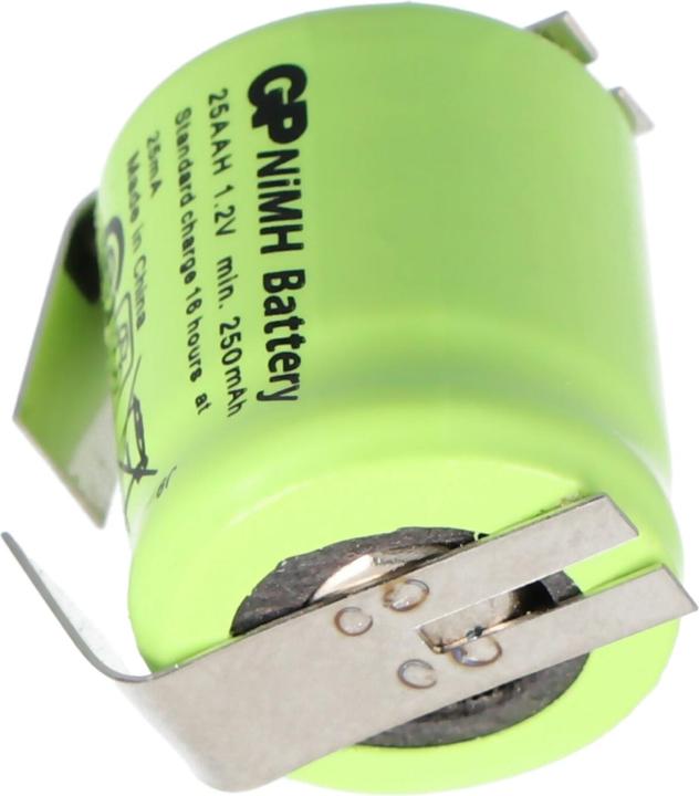 Actual product image GP Batteries Akku GP25AAH, 1/3 AA Mignon Lötfahne U-Form (1 pcs., 1/3 AA, 250 mAh, Rechargeable battery)