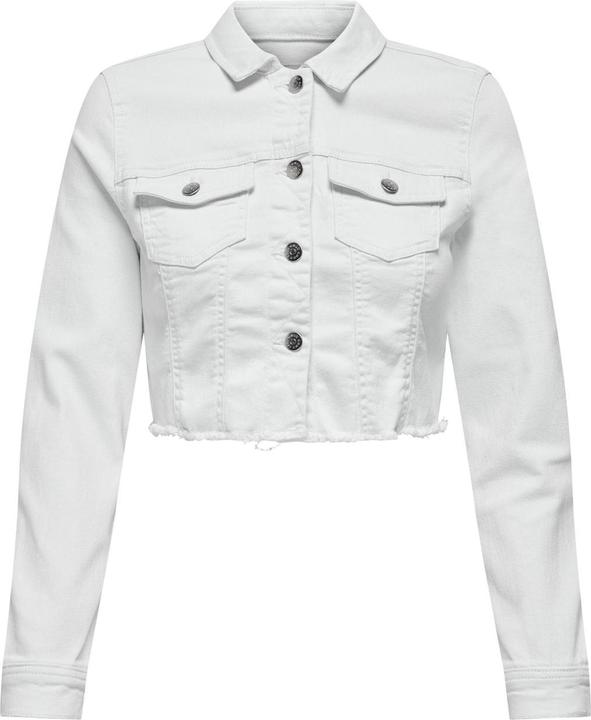 Only Fly-Away Kragen Ärmelbündchen mit Knopf Jacke Jeansjacke (L)
