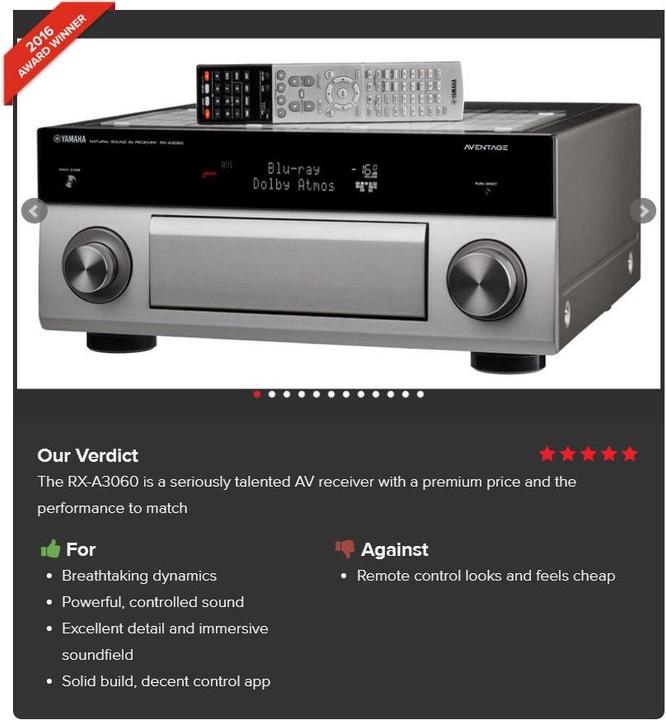 Immagine prodotto Yamaha Rx-A3060 (9.2 canali, FM)