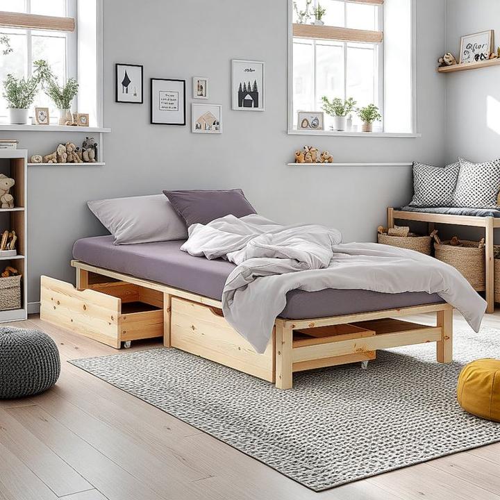 Image du produit Homestyle4u Palettenbett mit Lattenrost (100 x 200 cm)