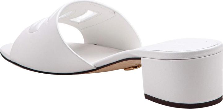 Produktbild Dolce & Gabbana white leather mule with dg logo (38)