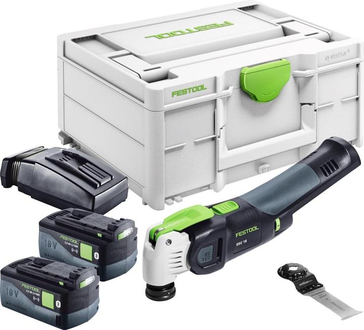 Produktbild Festool VECTURO OSC 18 E-Basic Akku Oszillierer 18 V Starlock Max Brushless + 2x Akku 5,0 Ah +