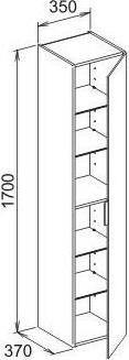 Produktbild Keuco Hochschrank EDITION 11 350x1700x370mm Ans re we sdm