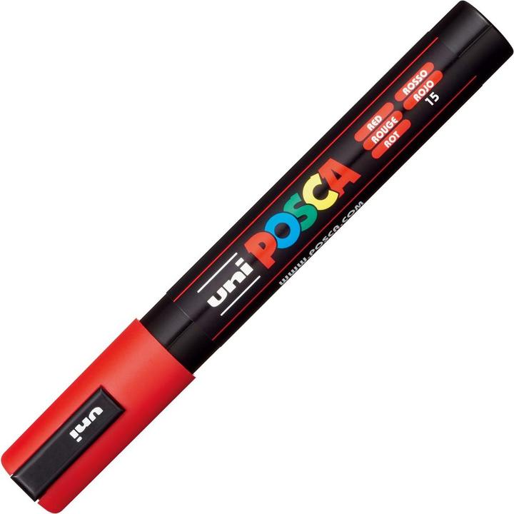Actual product image Posca Marker PC-5M round tip (Red, 2.50 mm, 1 x)