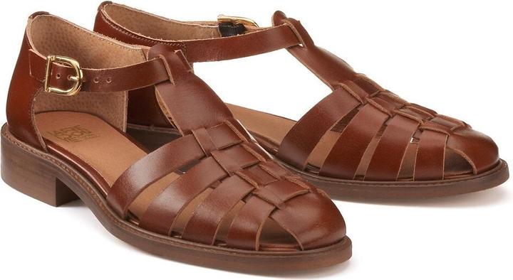 La Redoute Collections Ledersandalen mit flachem Absatz