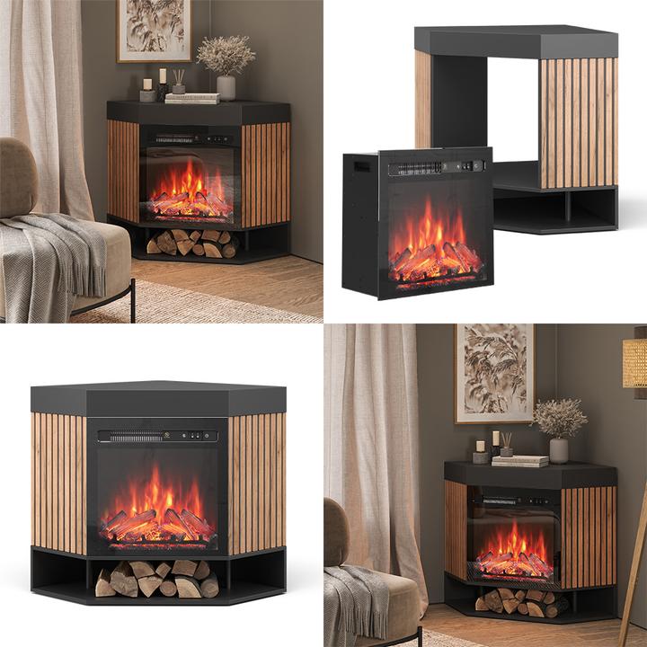 Actual product image Vicco electric fireplace Lynea, Black, 100 cm