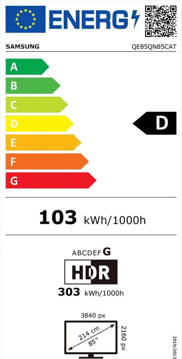 Energie-Label Samsung QE85QN85C (85", QN85C, NeoQLED, 4K, 2023)