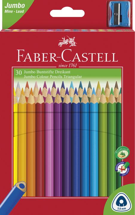 Immagine prodotto Faber-Castell Pastelli triangolari Jumbo, confezione da 30 pezzi (Ordinati, 30 x)