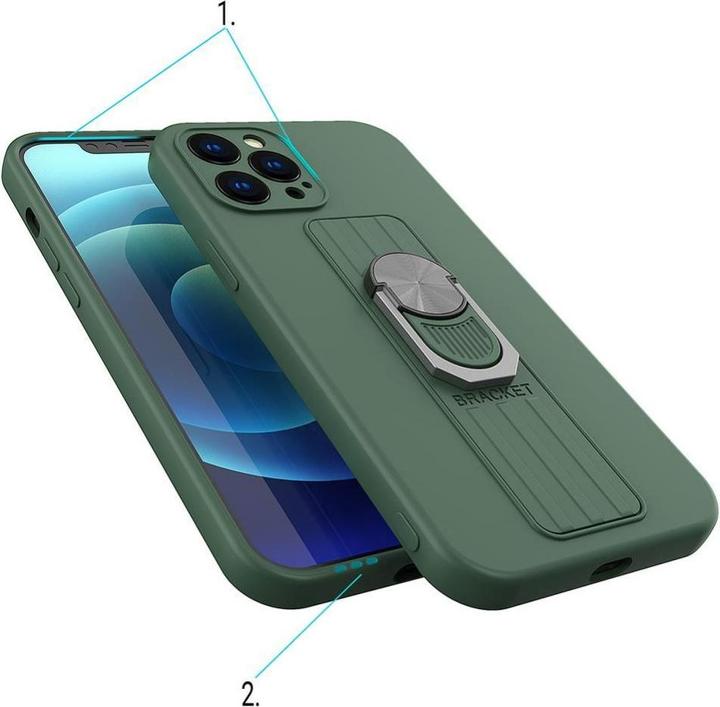 Image du produit Hurtel Etui en silicone avec prise en main et support pour Xiaomi Redmi 10X 4G / Xiaomi Redmi Note 9 rouge (Xiaomi Redmi 10X, Xiaomi Redmi Note 9)