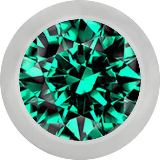 Produktbild Star Piercing Kugel silber mit Kristall türkis (ohne Messing, Chirurgenstahl 316L)