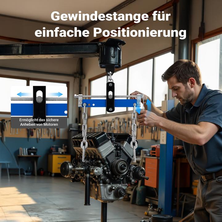 Actual product image Wiltec Balancierer bis 680kg Getriebeheber Stahl Motorheber Werkstattkran