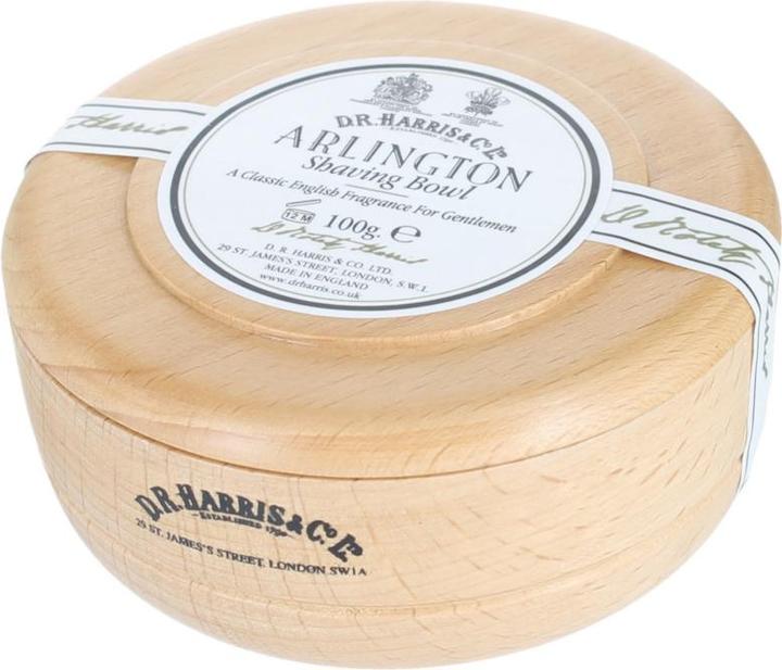Image du produit D.R. Harris Savon à barbe Arlington dans un bol en bois (100 ml, Savon à raser)
