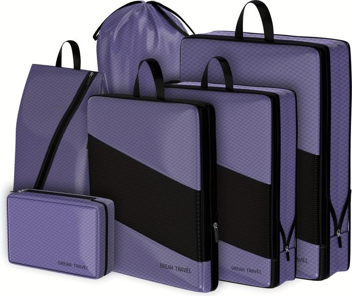 Actual product image Only-Bags.Store 6 compression packing cubes for suitcases, expandable storage bags for travelling items