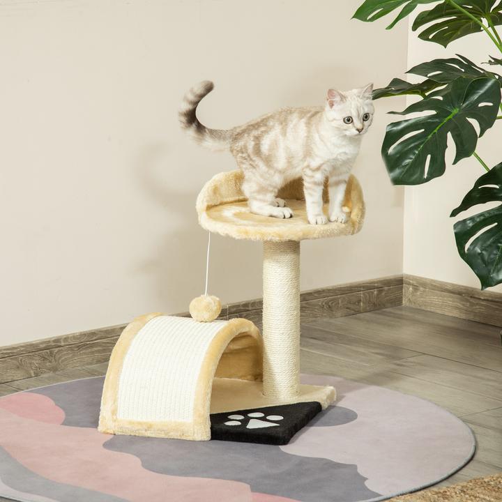 Image du produit PawHut Arbre à chat en peluche (46 cm, Beige)