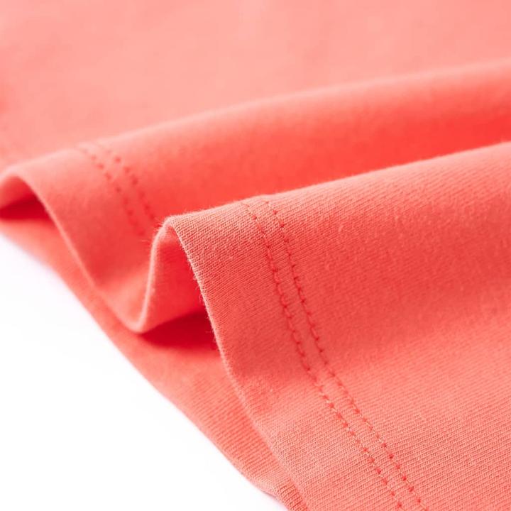 Actual product image VidaXL Children's T-shirt coral pink 128,Material: 95 % cotton. 5 (128)