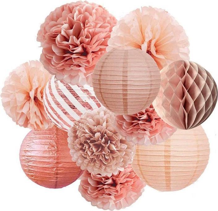 Produktbild I Am Creative Papier Lampion Pompon's Deko Party