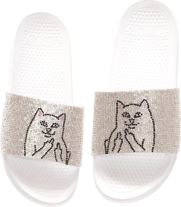 Actual product image RipnDip Lord Nermal Slides Rhinestone White (43)