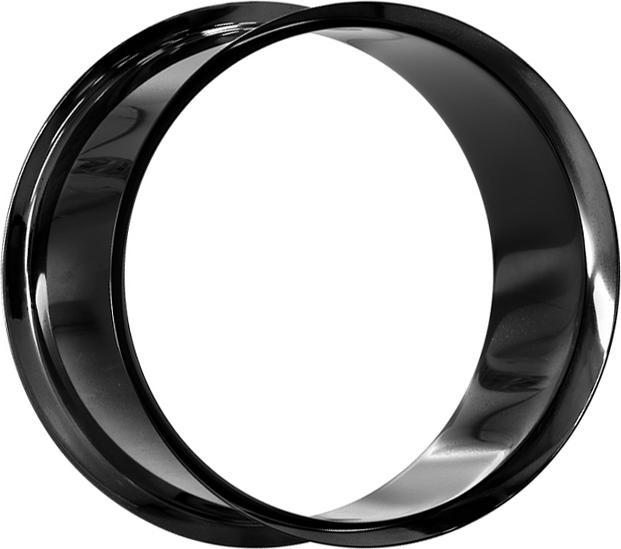 Star Piercing Flared Tunnel mit Titanium Beschichtung schwarz (ohne Messing, Chirurgenstahl 316L)