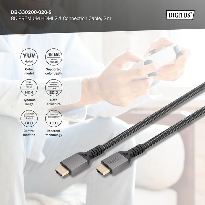 Actual product image Digitus 8K HDMI Ultra High Speed Connection Cable (2 m, HDMI)