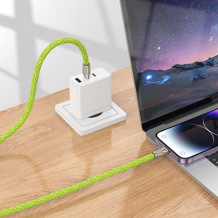 Image du produit Hoco Cable EOL lanyard shape cable Type C to Lightning PD 20W GH7 1,8 m fluorescent green (1.80 m)