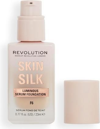 Makeup Revolution Skin Silk Serum Foundation Leichte bis mittlere Deckkraft mit Hyaluronsäure 23ml F6 (F6)
