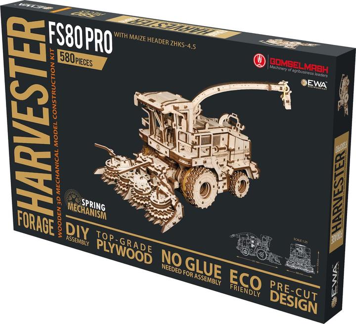 Actual product image Eco Wood Art Mechanical 3D wooden-puzzle - Havester Forage (Gomeslmash) FS80 Pro