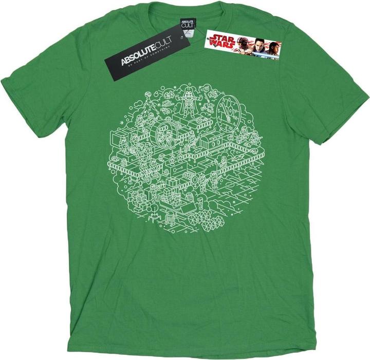 Actual product image Star Wars Mens Christmas Death Star T-Shirt (XXL)