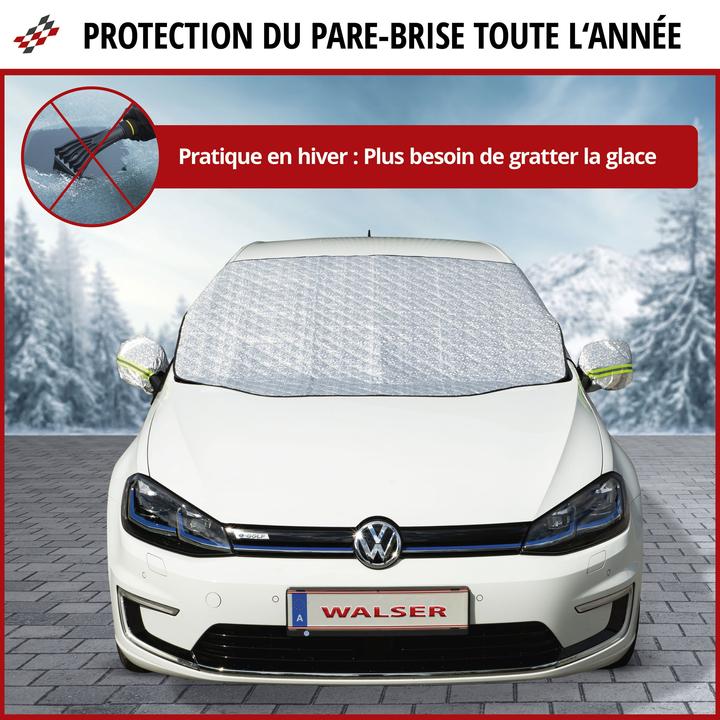 Actual product image Walser Premium thermal windscreen protector with side mirror cover, car windscreen cover 147x120 cm