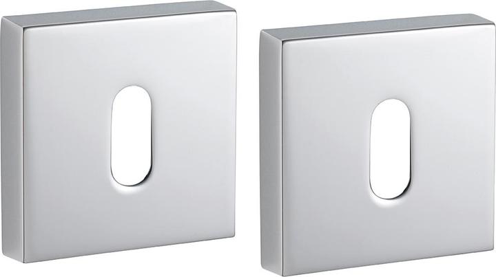 Actual product image Thirard Pair of square rosettes 50x50 keyhole chrome glossy