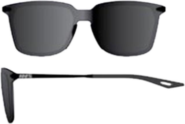 Actual product image 100% Legere Square Glasses (Polished Black, Smoke)