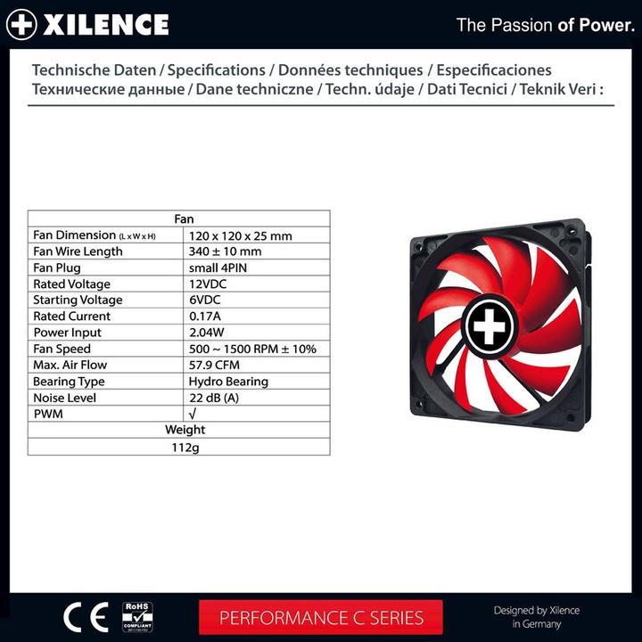Produktbild Xilence Red Wing 120 PWM (120 mm, 1 x)