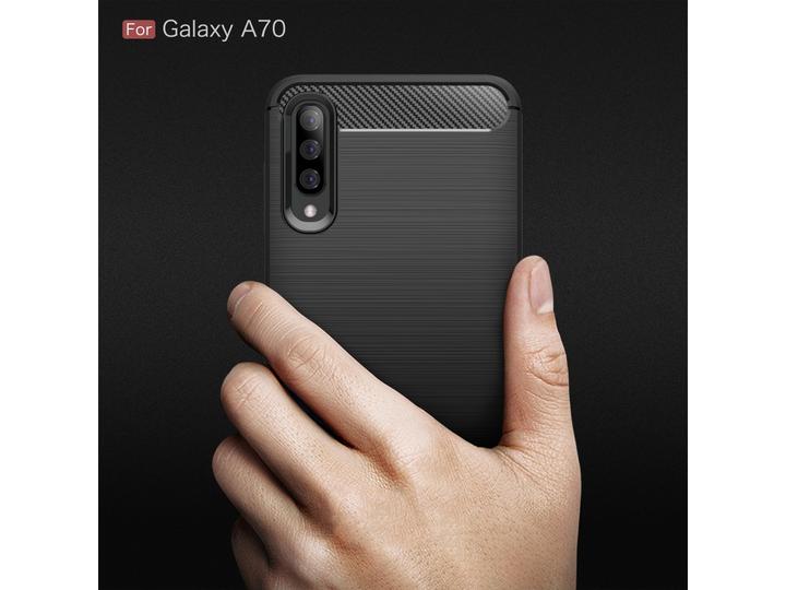 Produktbild Screenguard Samsung Galaxy A70 Hülle Carbon Brushed Soft TPU (Samsung Galaxy A70)