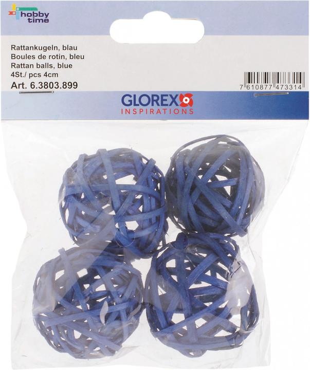 Image du produit Glorex Boules de rotin 4pcs 4cm