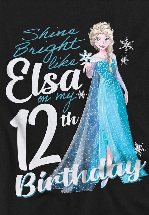 Actual product image Disney Frozen Childrens/Kids Bright Like Elsa 12th Birthday T-Shirt (128)