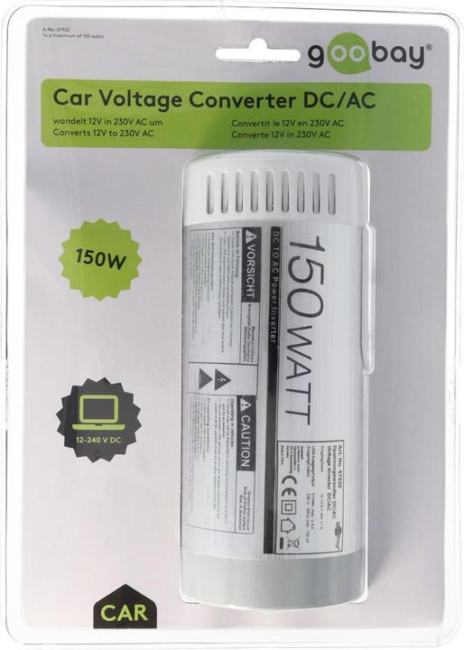 Produktbild Goobay KFZ-Spannungswandler wandelt 12 Volt DC in 230 Volt AC um, mit Schutzkontaktbuchse und USB Ausgang